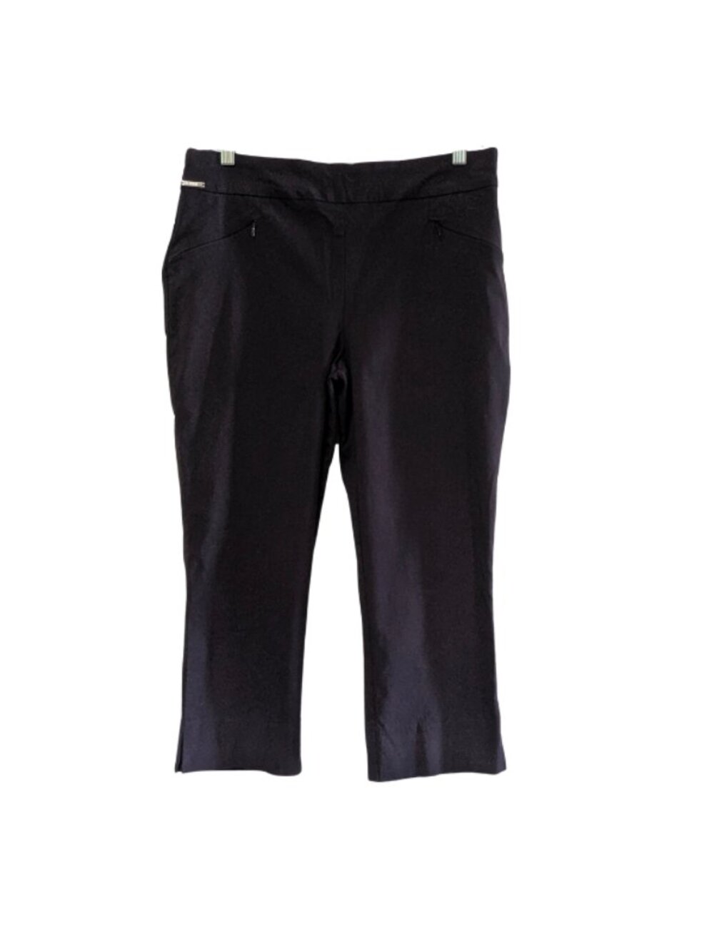 Renuar Women's Pull On Capri Pants, Navy Blue, Size 10, Paris Fit, Stretch